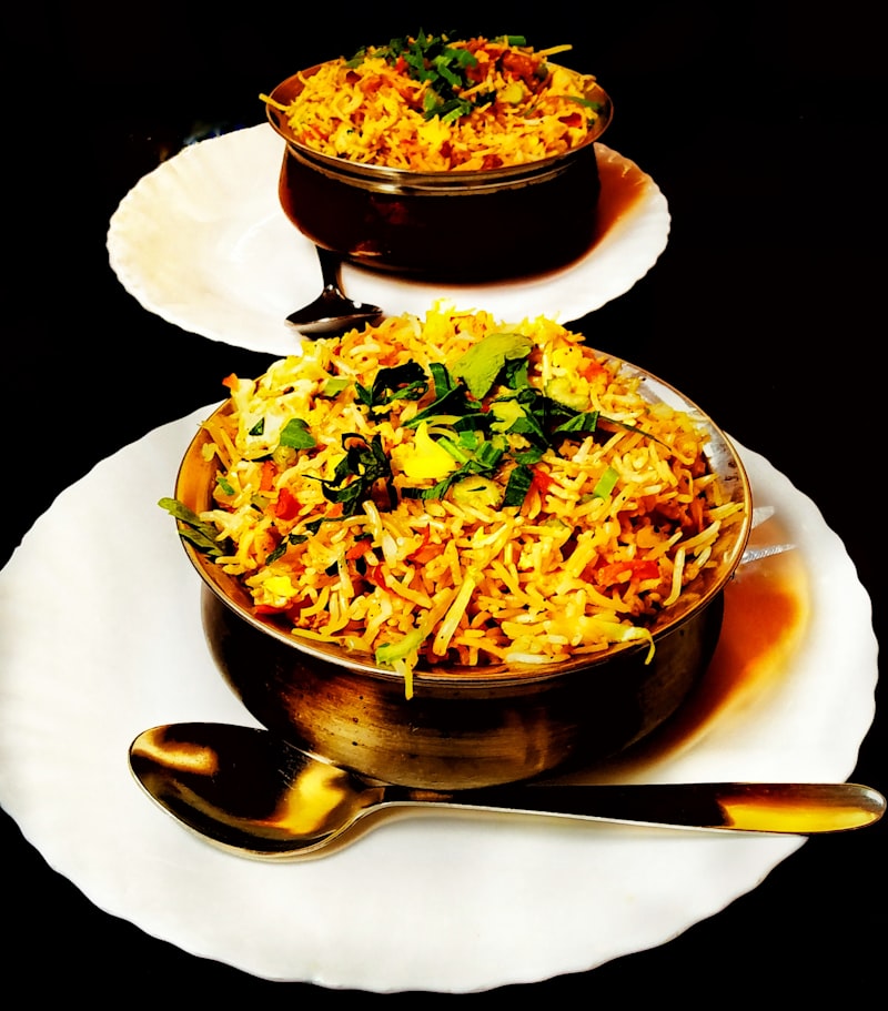 Fragrant Indian biryani rice